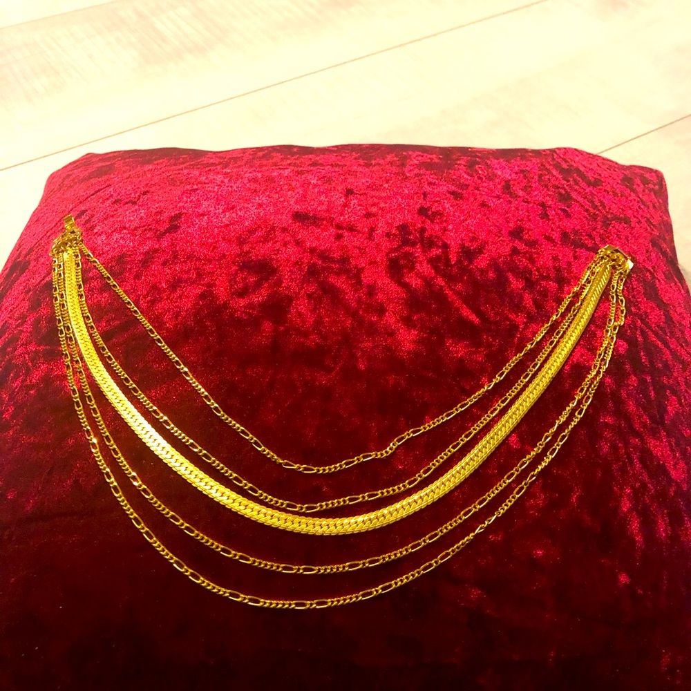 5 Strands Imitation Gold Necklaces